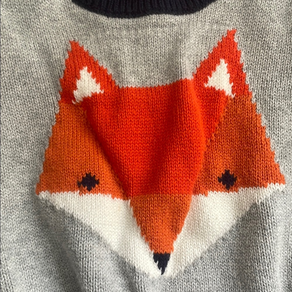 Gymboree Baby Boy Fox Sweater - Gray and Navy - Picture 5 of 5